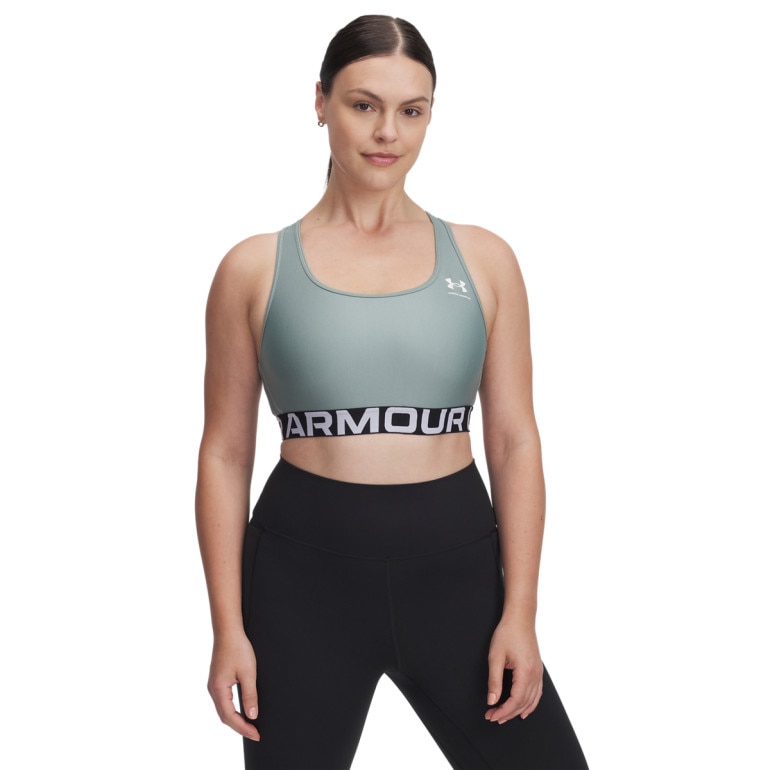 Biustonosz treningowy Under Armour UA Hg Authentics Mid Branded - zielony