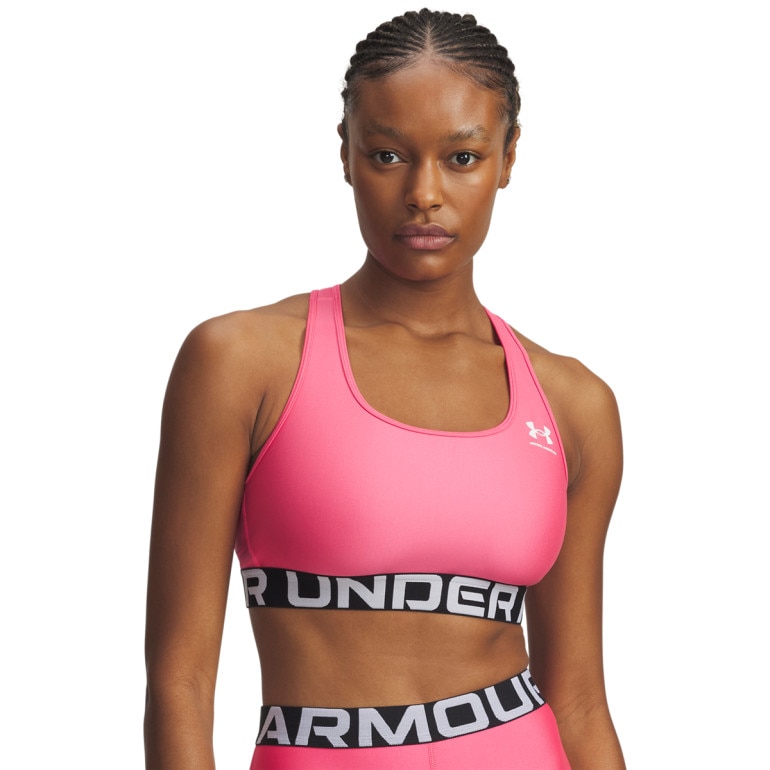 Biustonosz treningowy Under Armour UA Hg Authentics Mid Branded - różowy