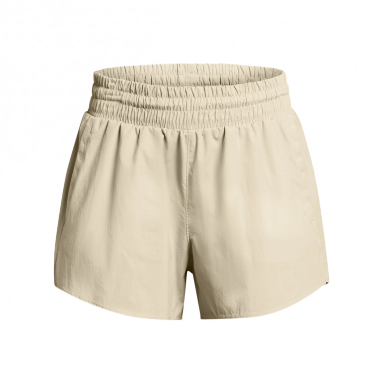 Damskie spodenki treningowe Under Armour Flex Woven 3in Crinkle Sts - beżowe
