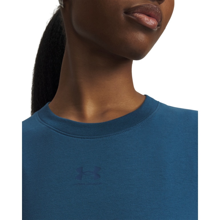 Damski t-shirt z nadrukiem Under Armour Campus Core SS - granatowy