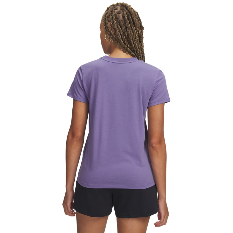 Damski t-shirt z nadrukiem Under Armour Campus Core SS - fioletowy