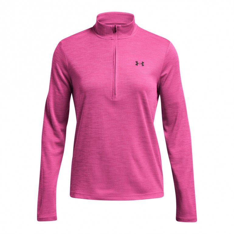 Damski longsleeve treningowy Under Armour Tech Textured 1/2 Zip - różowy