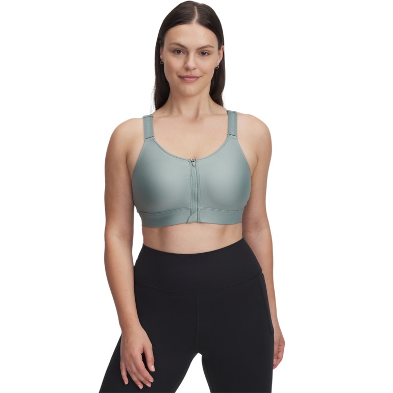 Biustonosz treningowy Under Armour UA Infinity High Zip 2.0 Bra - zielony