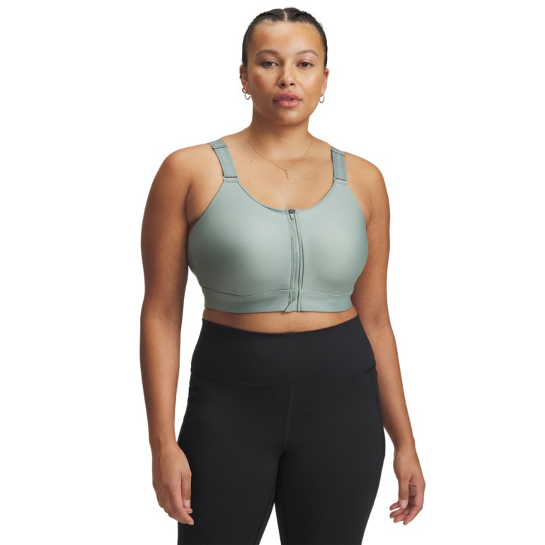 Biustonosz treningowy Under Armour UA Infinity High Zip 2.0 Bra - zielony