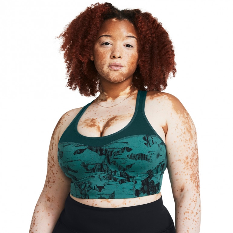 Biustonosz treningowy Under Armour Project Rock LG LL Infty Bra Pt - zielony