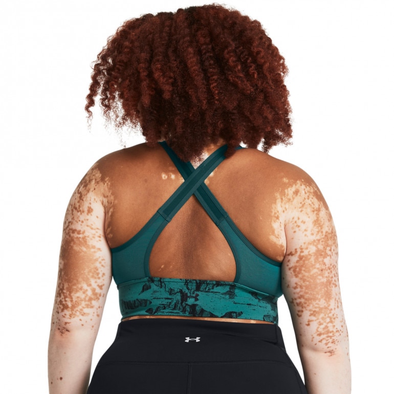 Biustonosz treningowy Under Armour Project Rock LG LL Infty Bra Pt - zielony