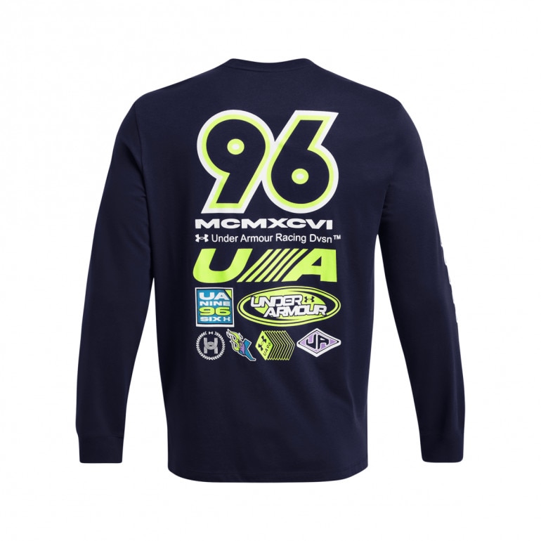 Męski longsleeve z nadrukiem Under Armour UA Run Anywhere Ls - granatowy