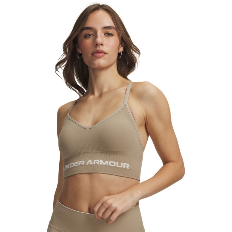 Biustonosz treningowy Under Armour Vanish Seamless Low Bra - beżowy