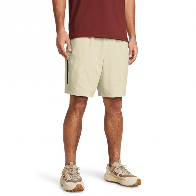 Męskie spodenki treningowe Under Armour UA Unstoppable Vented Short - kremowe