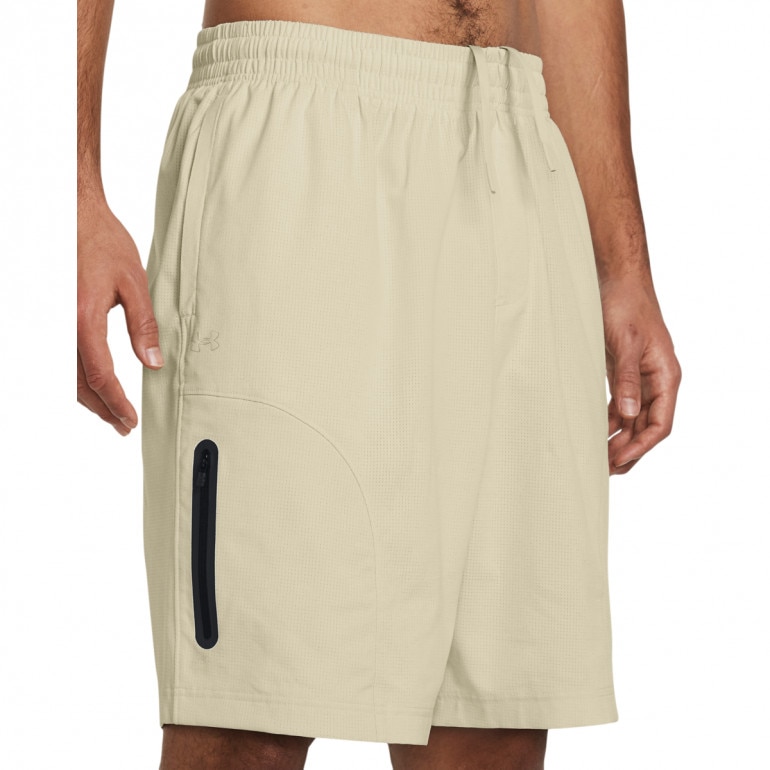 Męskie spodenki treningowe Under Armour UA Unstoppable Vented Short - kremowe