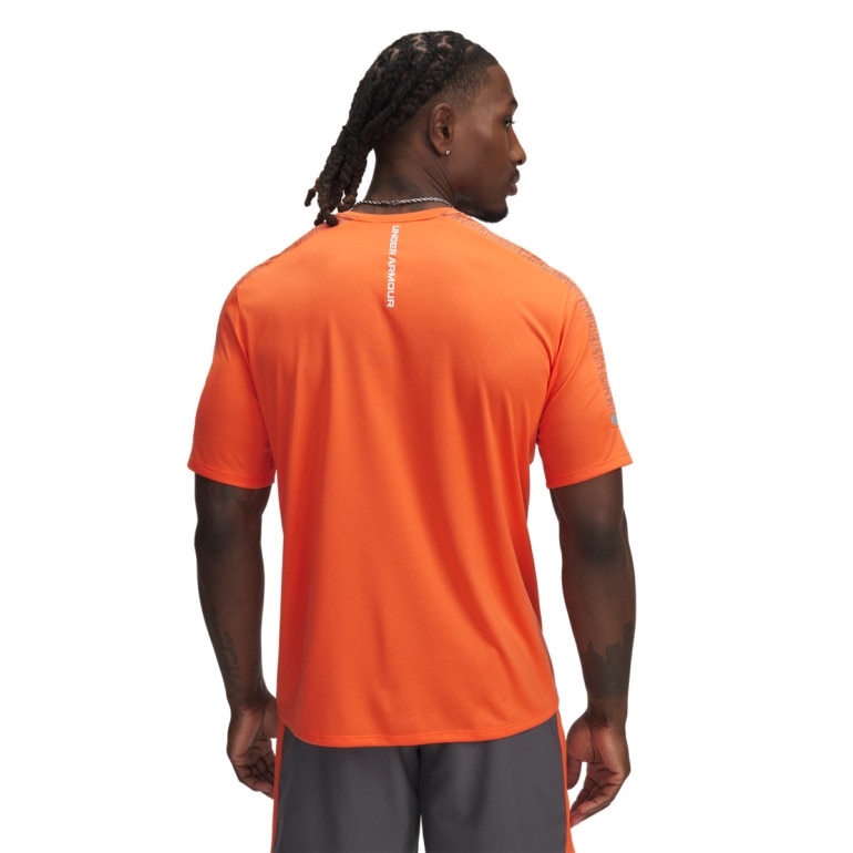 Męska koszulka treningowa Under Armour UA Tech Utility SS - pomarańczowa