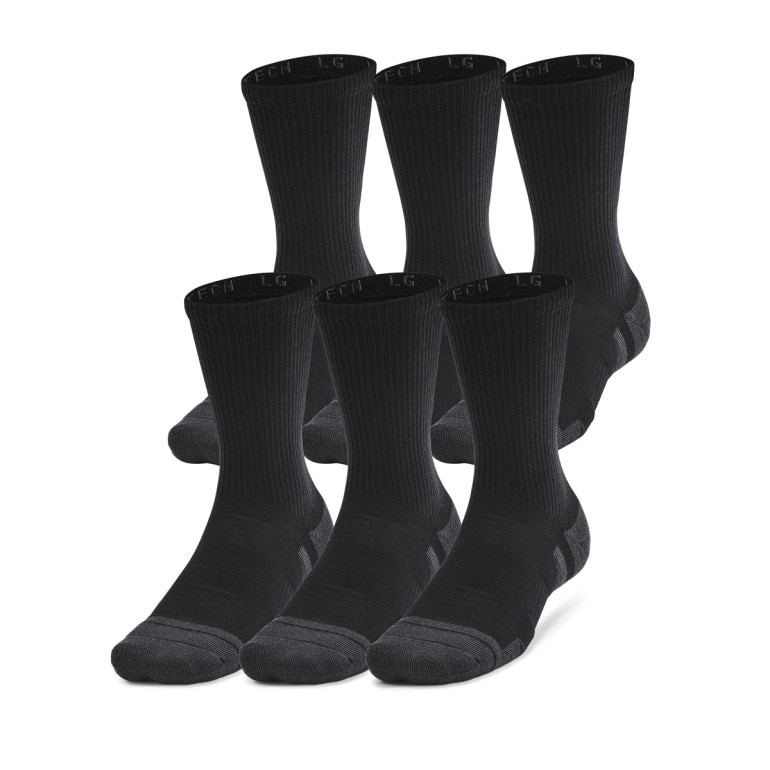 Skarpetki treningowe uniseks (6-pack) Under Armour UA Perf Tech 6pk Crew - czarne