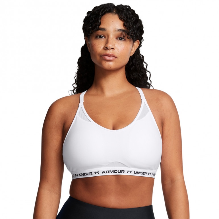 Biustonosz treningowy Under Armour UA Crossback Low Bra - biały