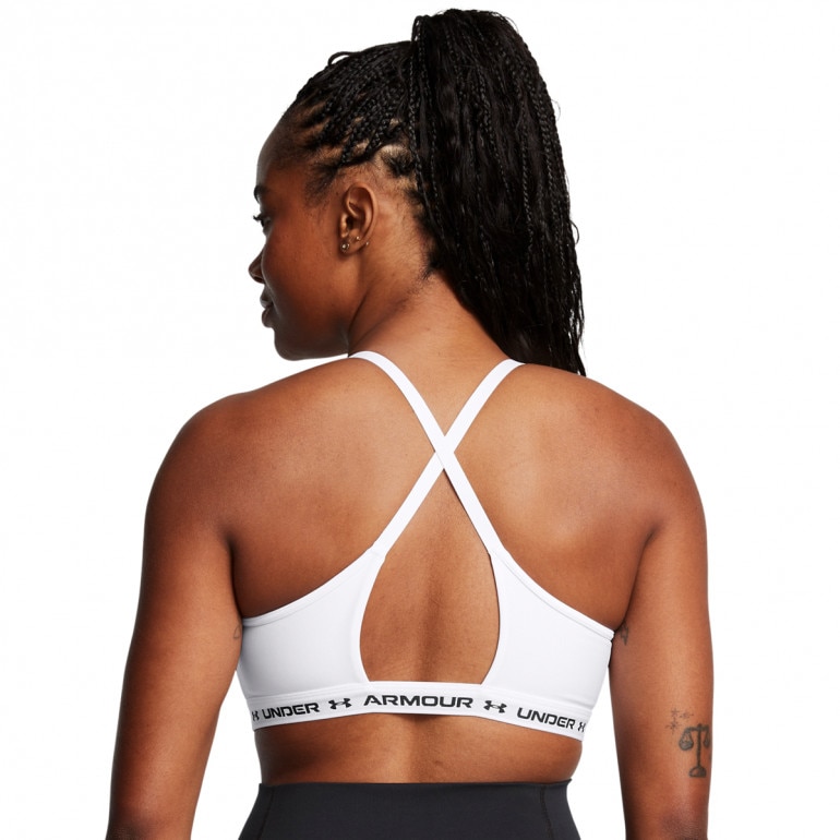 Biustonosz treningowy Under Armour UA Crossback Low Bra - biały