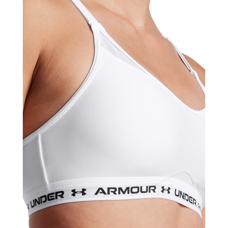 Biustonosz treningowy Under Armour UA Crossback Low Bra - biały