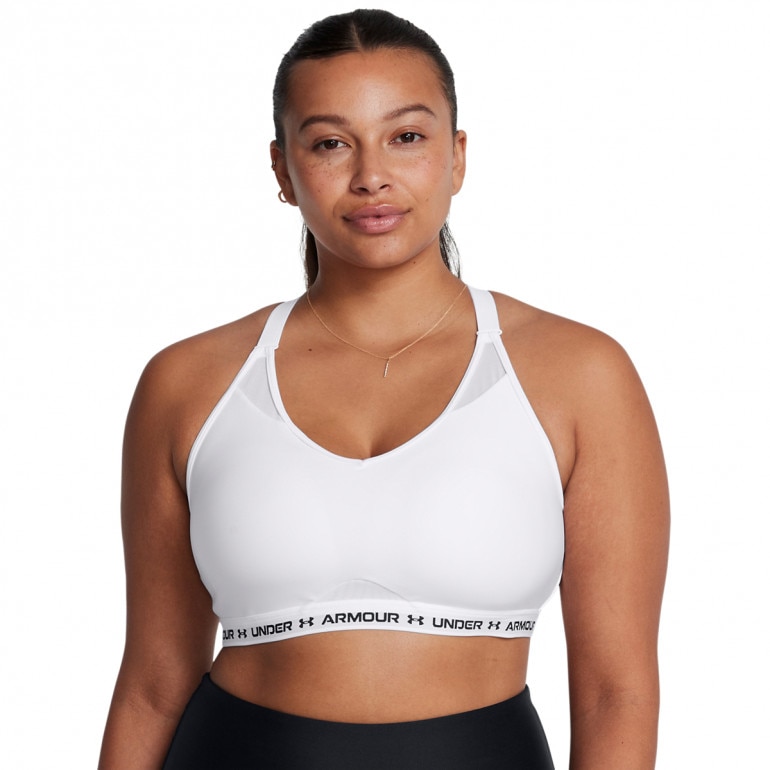 Biustonosz treningowy Under Armour UA Crossback Low Bra - biały