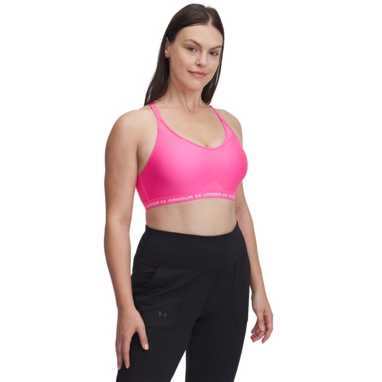Biustonosz treningowy Under Armour UA Crossback Low Bra - różowy