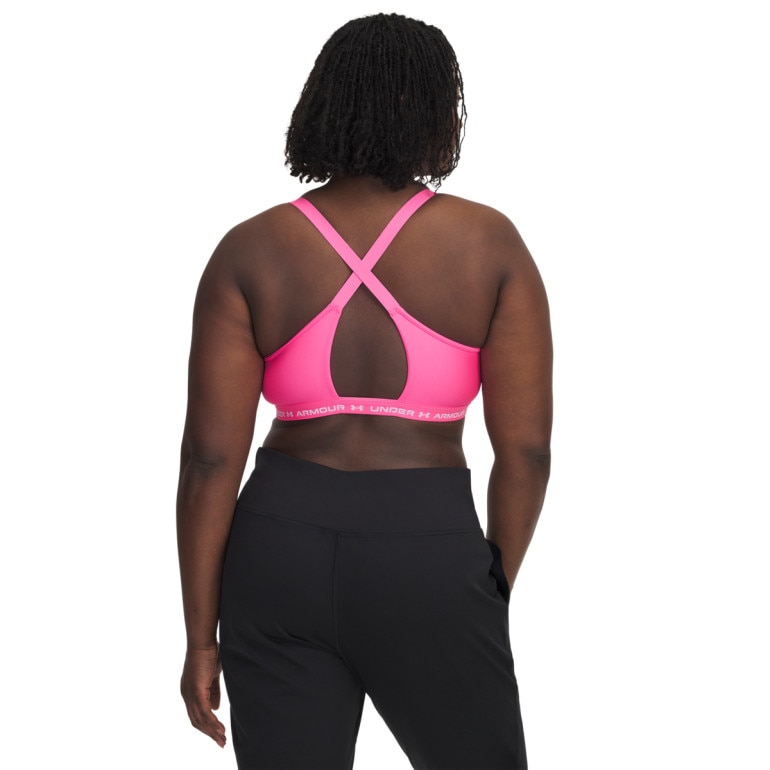 Biustonosz treningowy Under Armour UA Crossback Low Bra - różowy