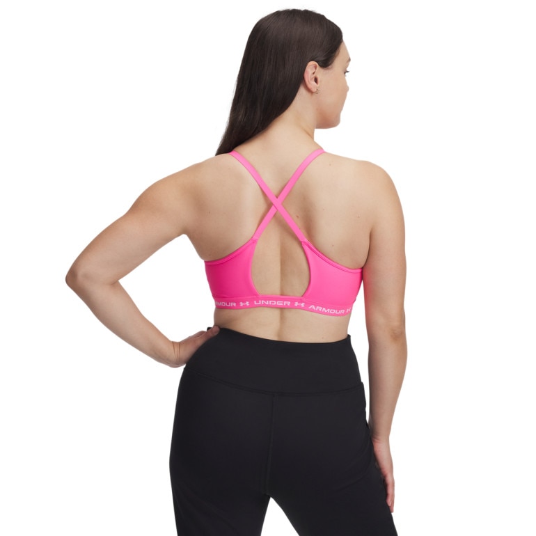 Biustonosz treningowy Under Armour UA Crossback Low Bra - różowy