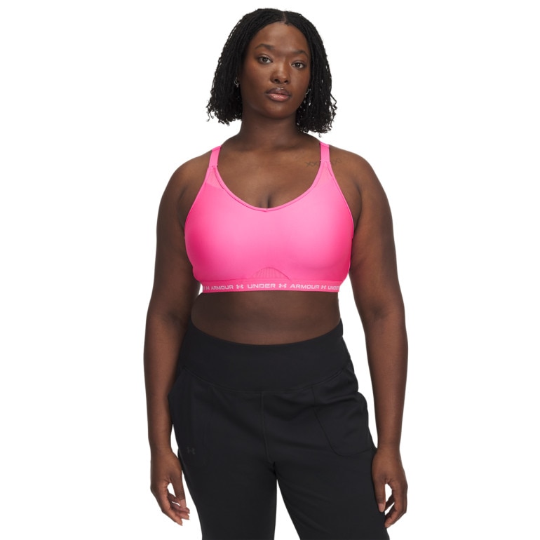 Biustonosz treningowy Under Armour UA Crossback Low Bra - różowy