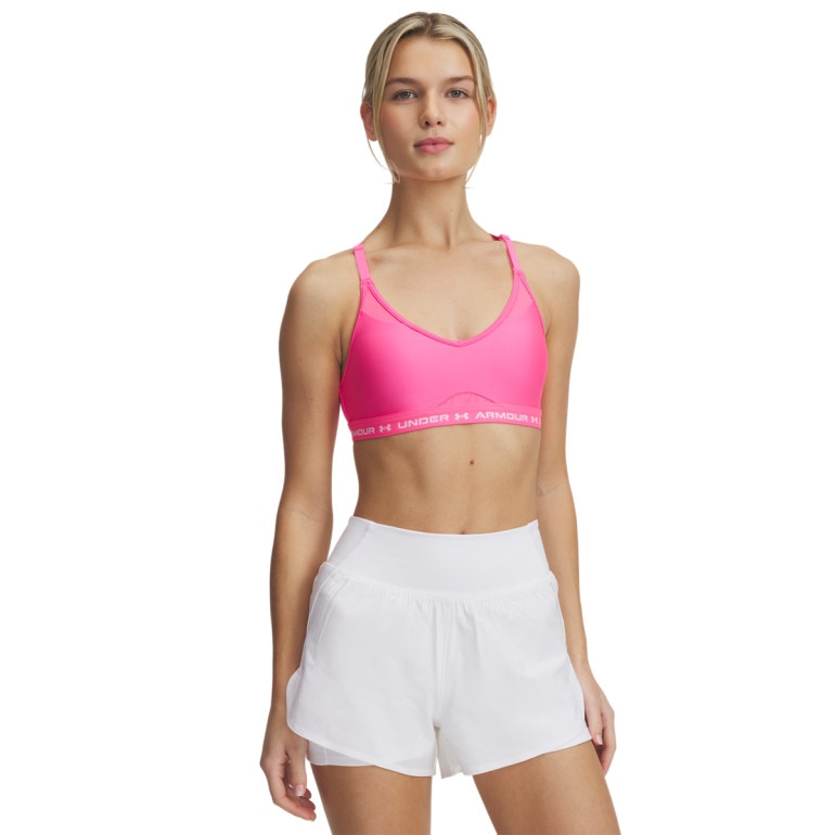 Biustonosz treningowy Under Armour UA Crossback Low Bra - różowy