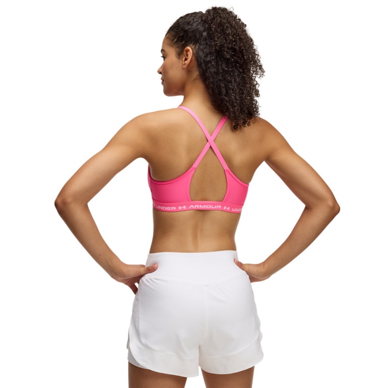 Biustonosz treningowy Under Armour UA Crossback Low Bra - różowy