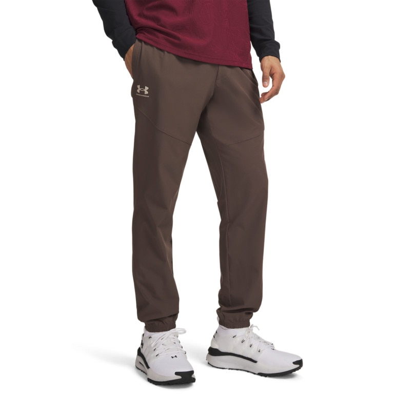 Męskie spodnie treningowe Under Armour UA Vibe Woven Pants - brązowe