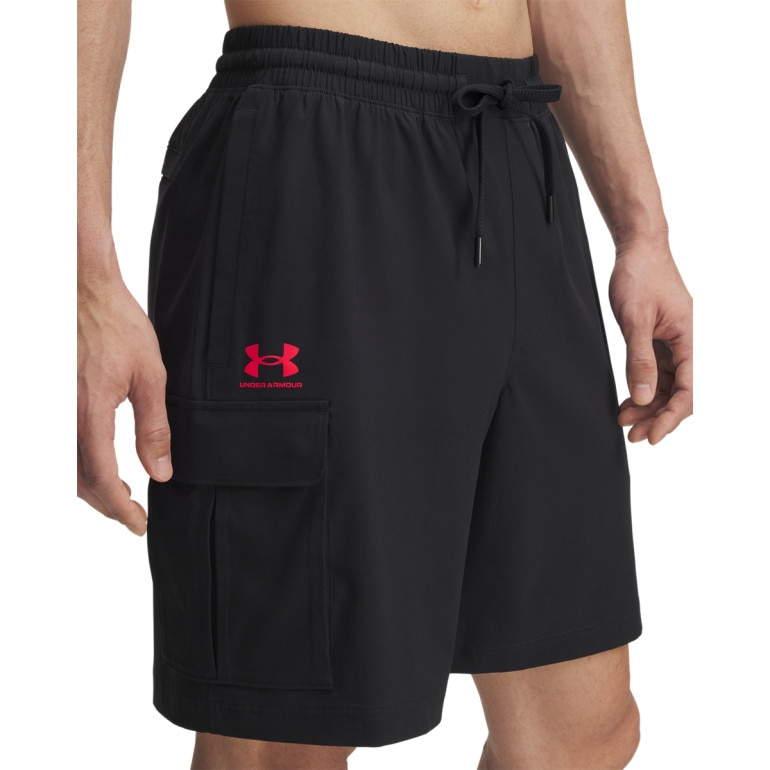 Męskie spodenki cargo Under Armour UA Vibe Woven Cargo Short - czarne