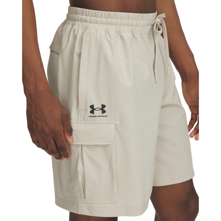 Męskie spodenki cargo Under Armour UA Vibe Woven Cargo Short - beżowe