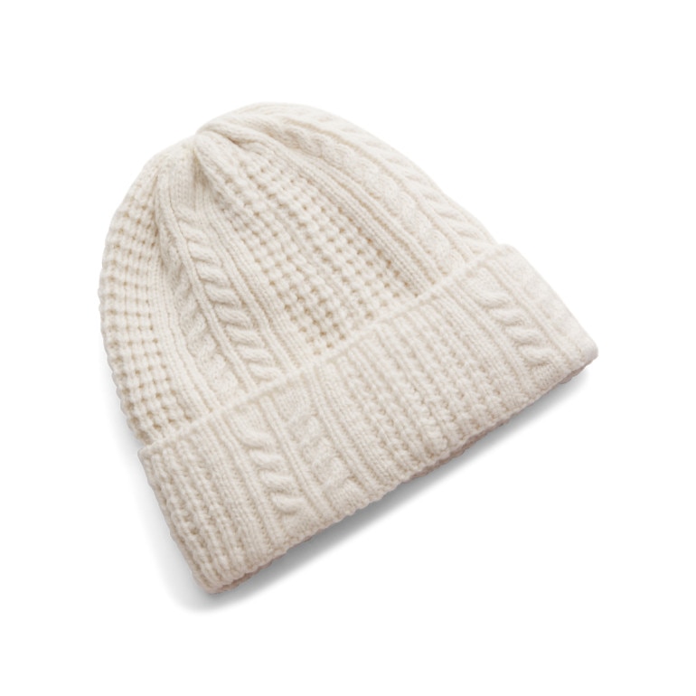 Damska czapka zimowa Under Armour W Halftime Cable Knit Beanie - beżowa