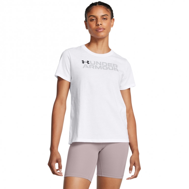 Damski t-shirt z nadrukiem Under Armour UA Big Logo Pack Short Sleeve -biały