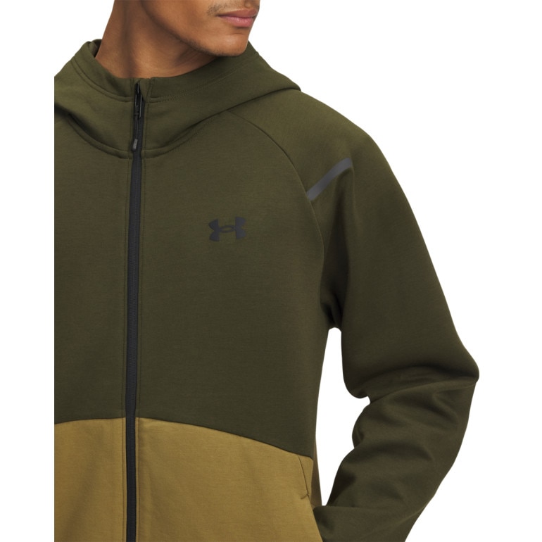 Męska bluza dresowa rozpinana z kapturem Under Armour UA Unstoppable Fleece Full-Zip - khaki