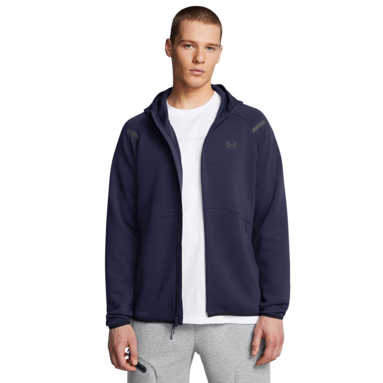 Męska bluza dresowa rozpinana z kapturem Under Armour UA Unstoppable Fleece Full-Zip - granatowa