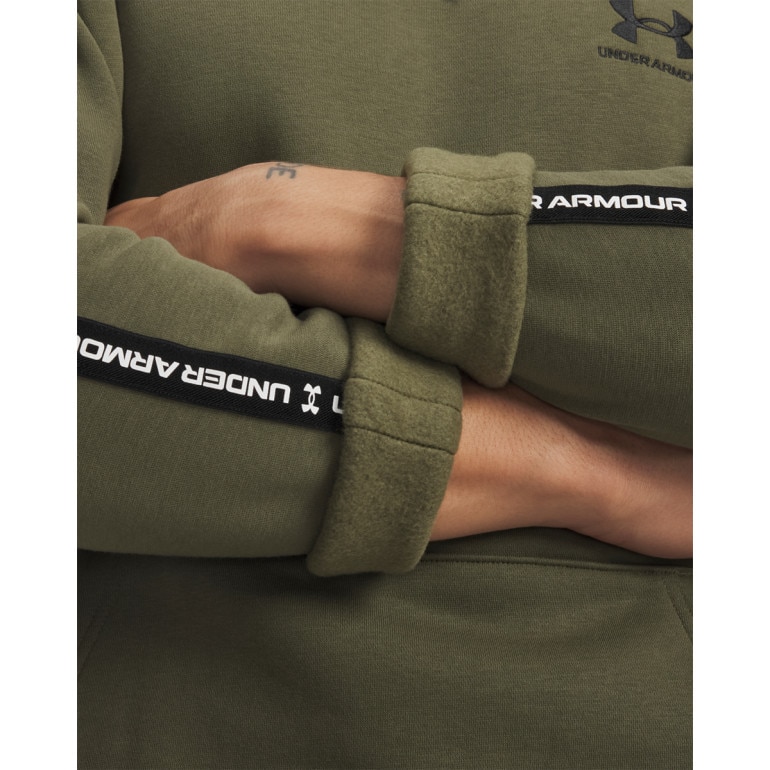 Męska bluza dresowa nierozpinana z kapturem Under Armour UA Icon Fleece Hd Taping - khaki