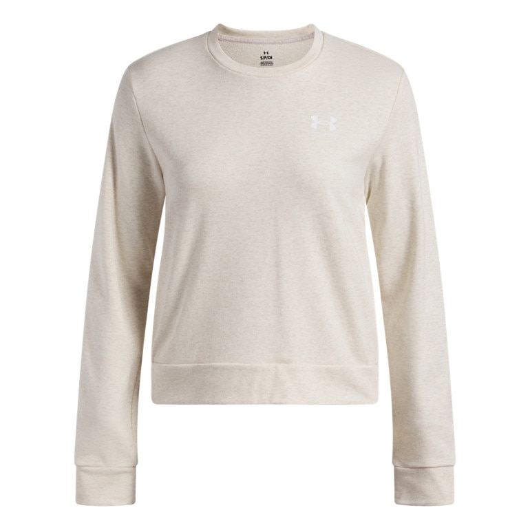 Damska bluza dresowa nierozpinana bez kaptura Under Armour UA Rival Terry Crew - beżowa