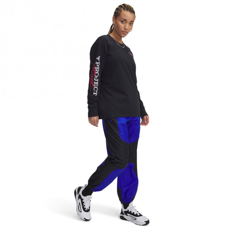 Damski longsleeve z nadrukiem Under Armour Project Rock W LS Campus T Q1 - czarny 