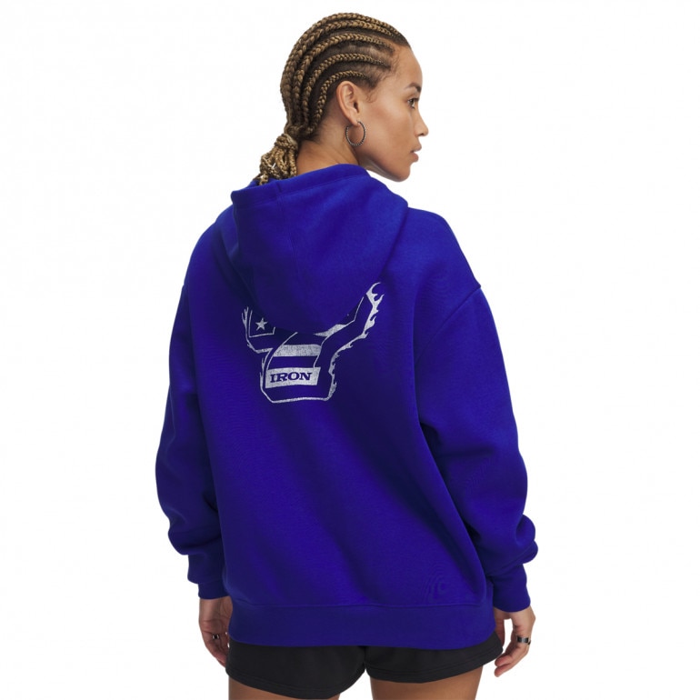 Damska bluza dresowa rozpinana z kapturem Under Armour Project Rock Iron Paradise - niebieska 