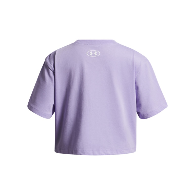 Dziewczęca koszulka oversize Under Armour UA Rival SS - fioletowa