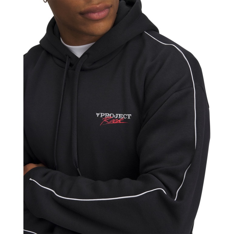 Męska bluza dresowa nierozpinana z kapturem Under Armour Project Rock Icon Fleece Hdy - czarna