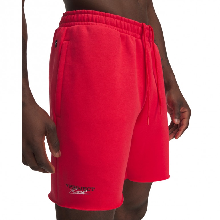Męskie spodenki dresowe Under Armour Project Rock Icon Flc Short - czerwone