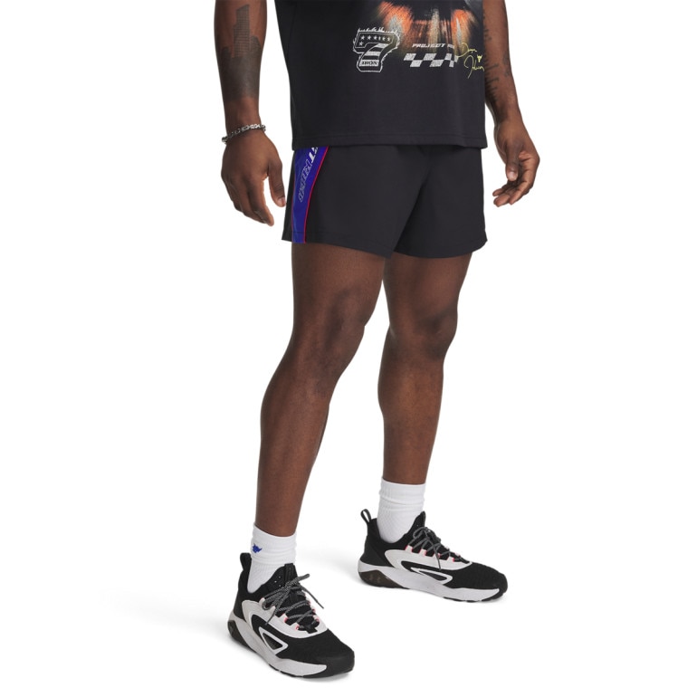 Męskie spodenki treningowe Under Armour Project Rock Colorblock Wvn Short - czarne
