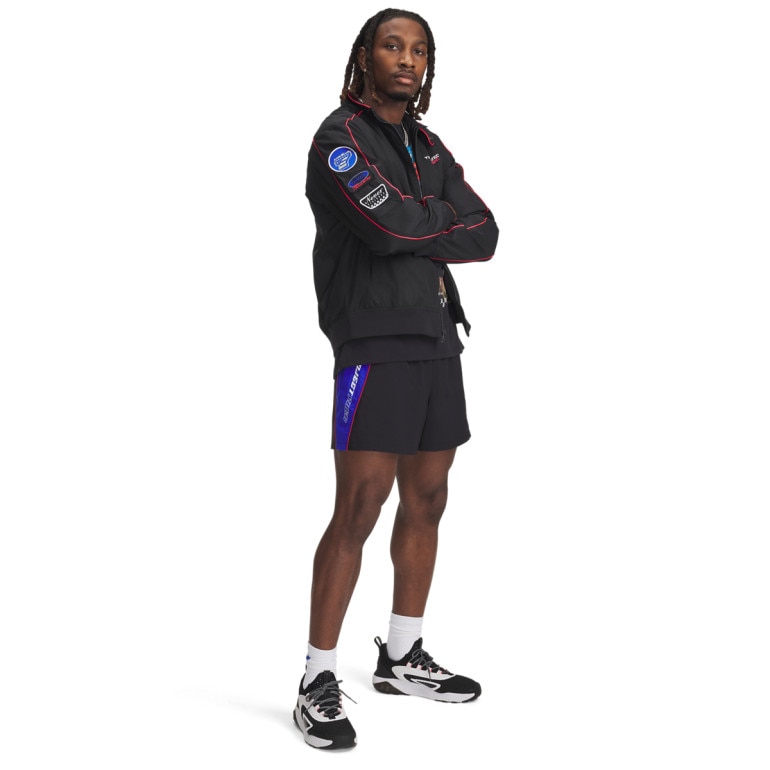 Męskie spodenki treningowe Under Armour Project Rock Colorblock Wvn Short - czarne