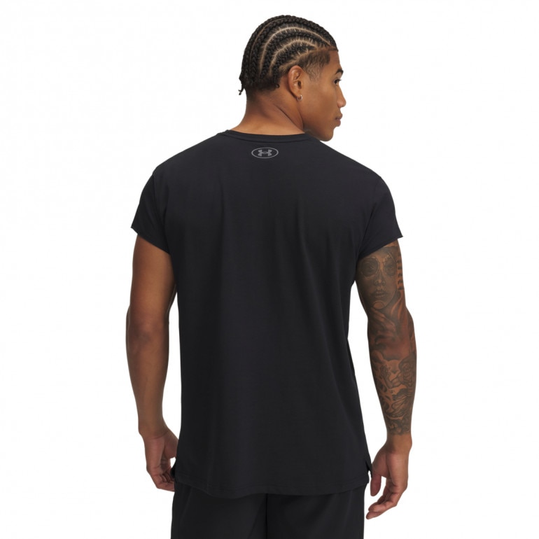 Męska koszulka treningowa Under Armour Project Rock Cap Sleeve T - czarna 