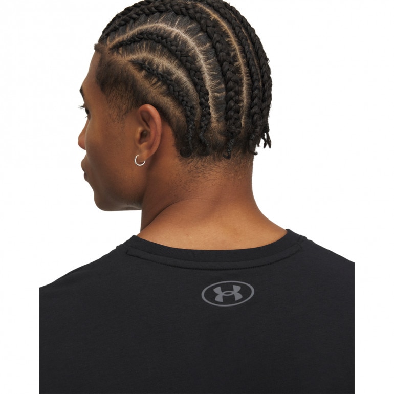 Męska koszulka treningowa Under Armour Project Rock Cap Sleeve T - czarna 