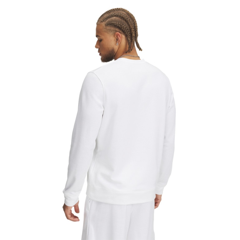 Męska bluza dresowa nierozpinana bez kaptura Under Armour UA Rival Terry Logo Crew - biała