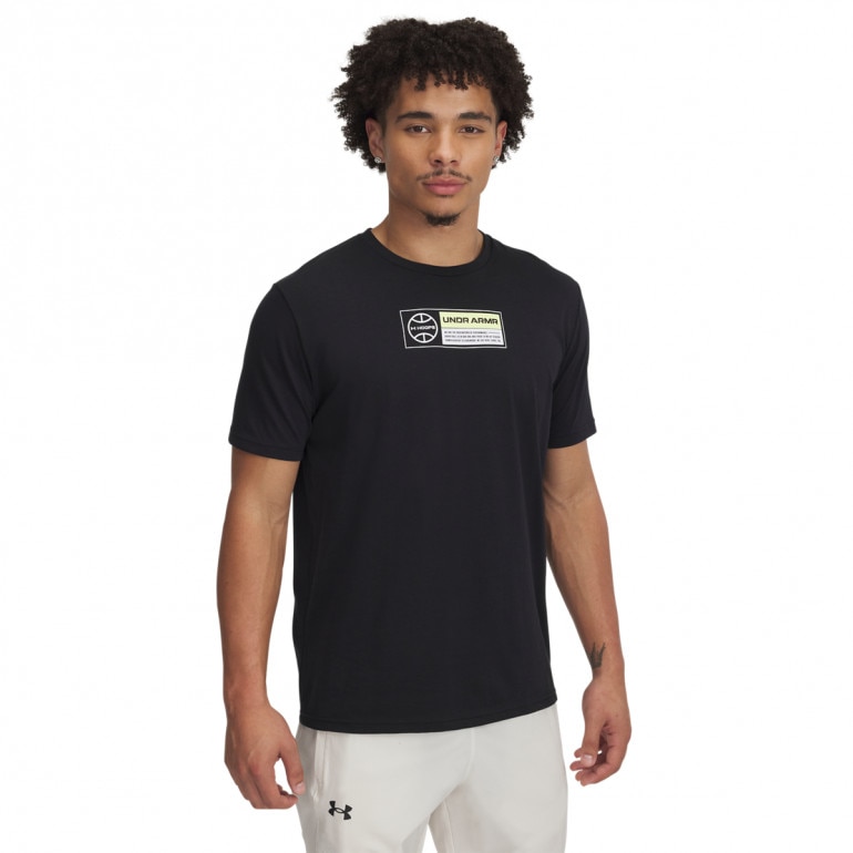 Męski t-shirt z nadrukiem Under Armour UA M 60/40s Hoops SS - czarny
