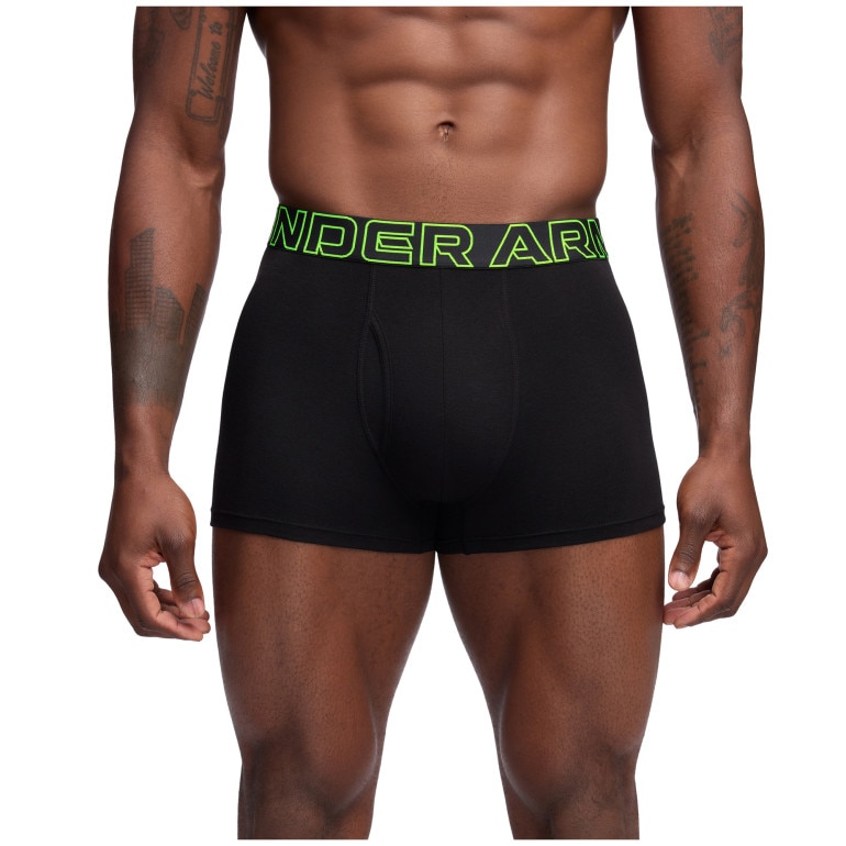 Męska bielizna treningowa (3-pack) Under Armour M UA Perf Cotton 3in - czarna