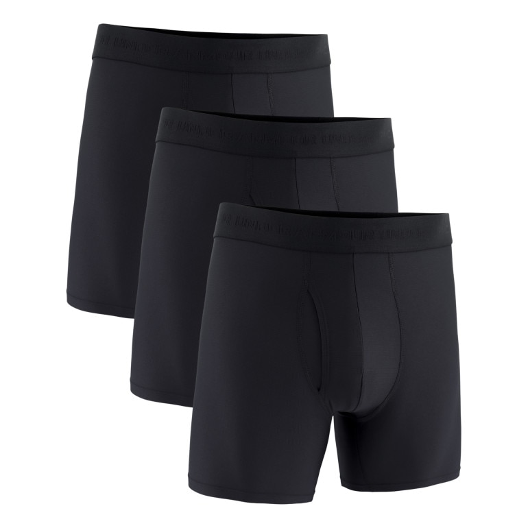 Męskie bokserki treningowe (3-pack) Under Armour UA Performance Tech Mesh 6” Boxerjock - czarne