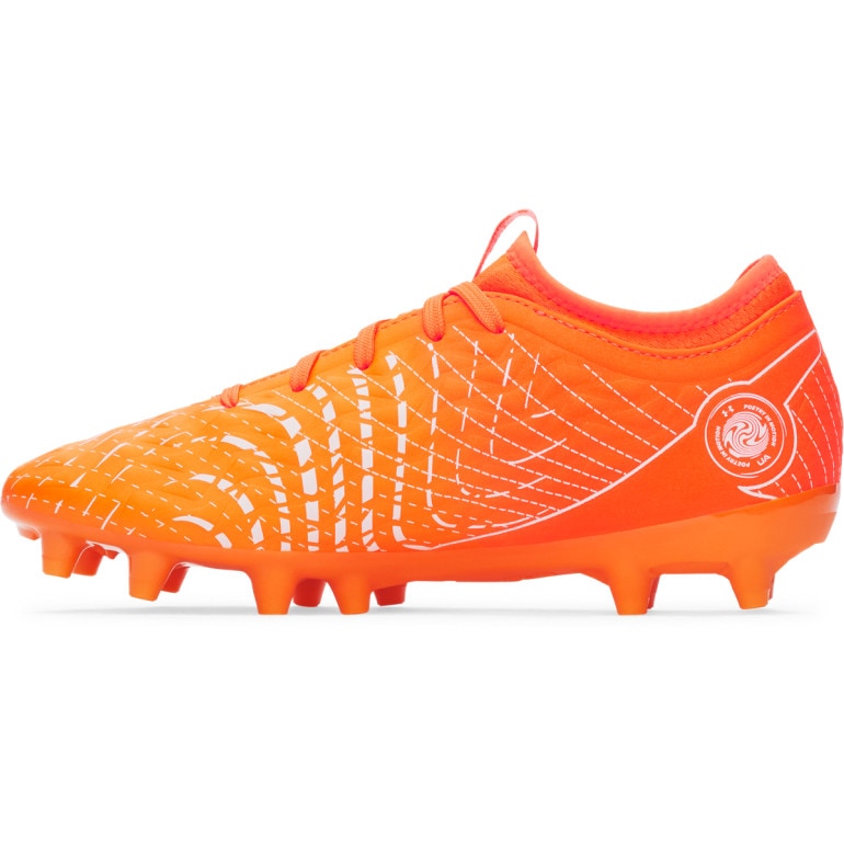 Chłopięce buty piłkarskie korki Under Armour UA Magnetico Select 5 FG JR - pomarańczowe