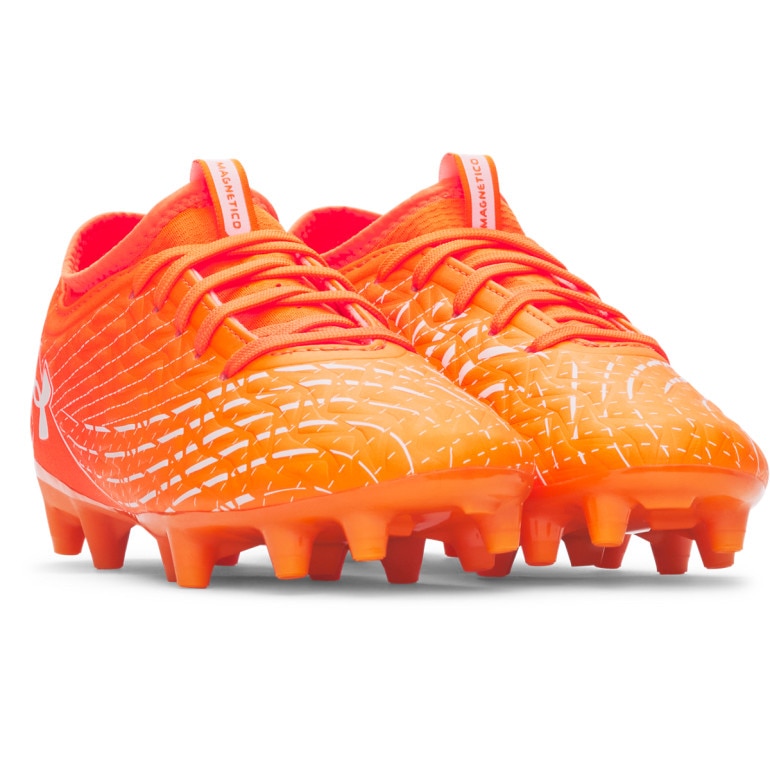 Chłopięce buty piłkarskie korki Under Armour UA Magnetico Select 5 FG JR - pomarańczowe